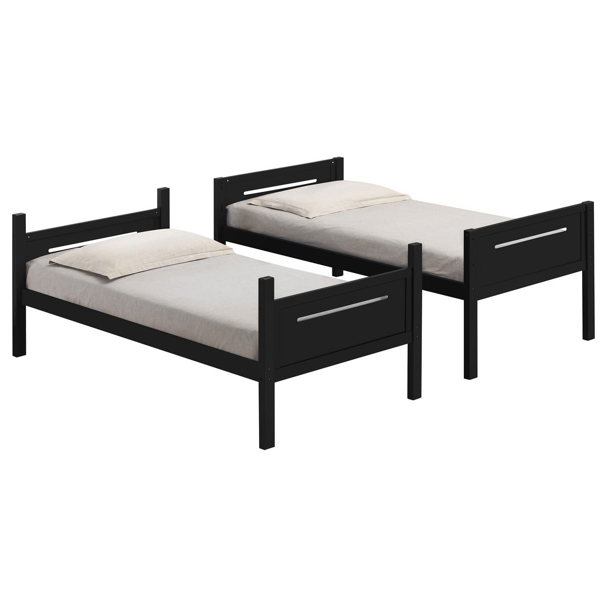 Littleton Wood Twin Over Twin Bunk Bed - Black