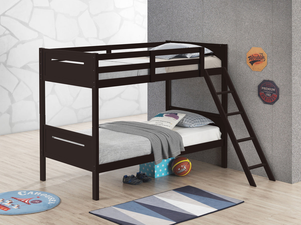 Littleton Wood Twin Over Twin Bunk Bed - Espresso