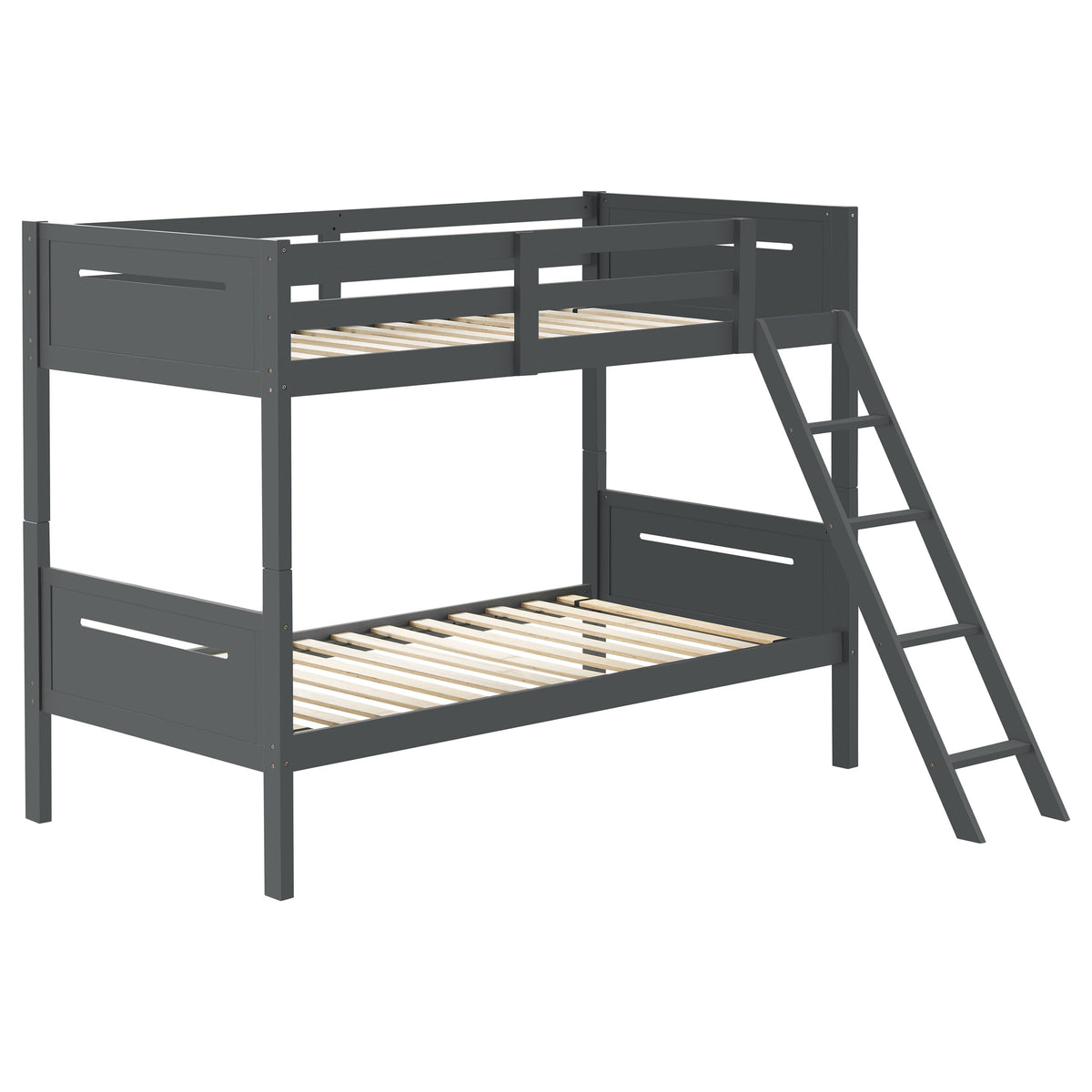 Littleton Wood Twin Over Twin Bunk Bed - Grey