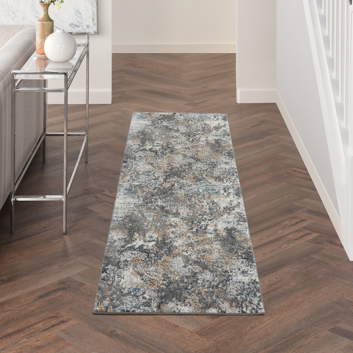 Tangra TNR01 Grey Multicolor Rug - room scene
