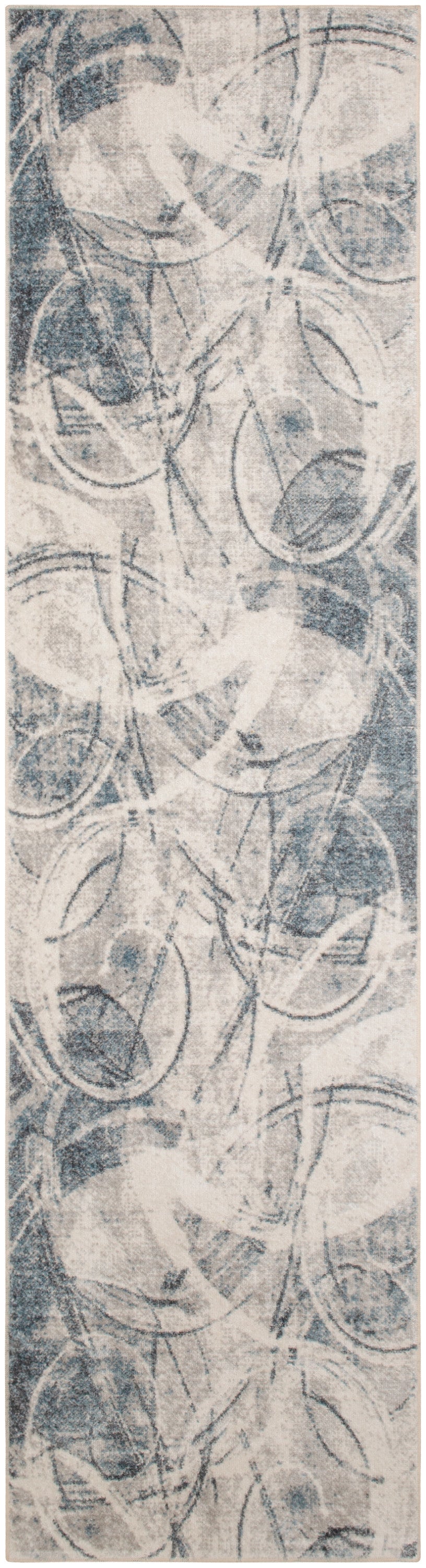 Astra Machine Washable ASW14 Silver Blue Rug - Runner