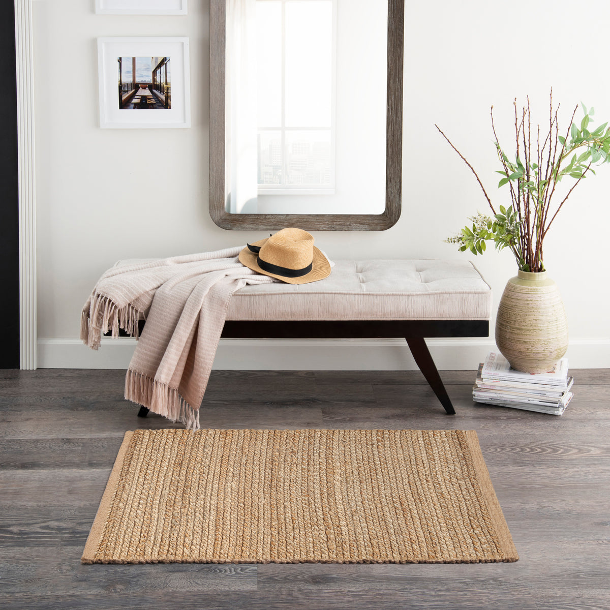 Natural Jute NJT01 Natural Rug - room scene