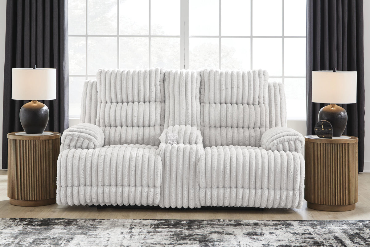 Rhines Falls DBL REC PWR Loveseat w/Console Velvet