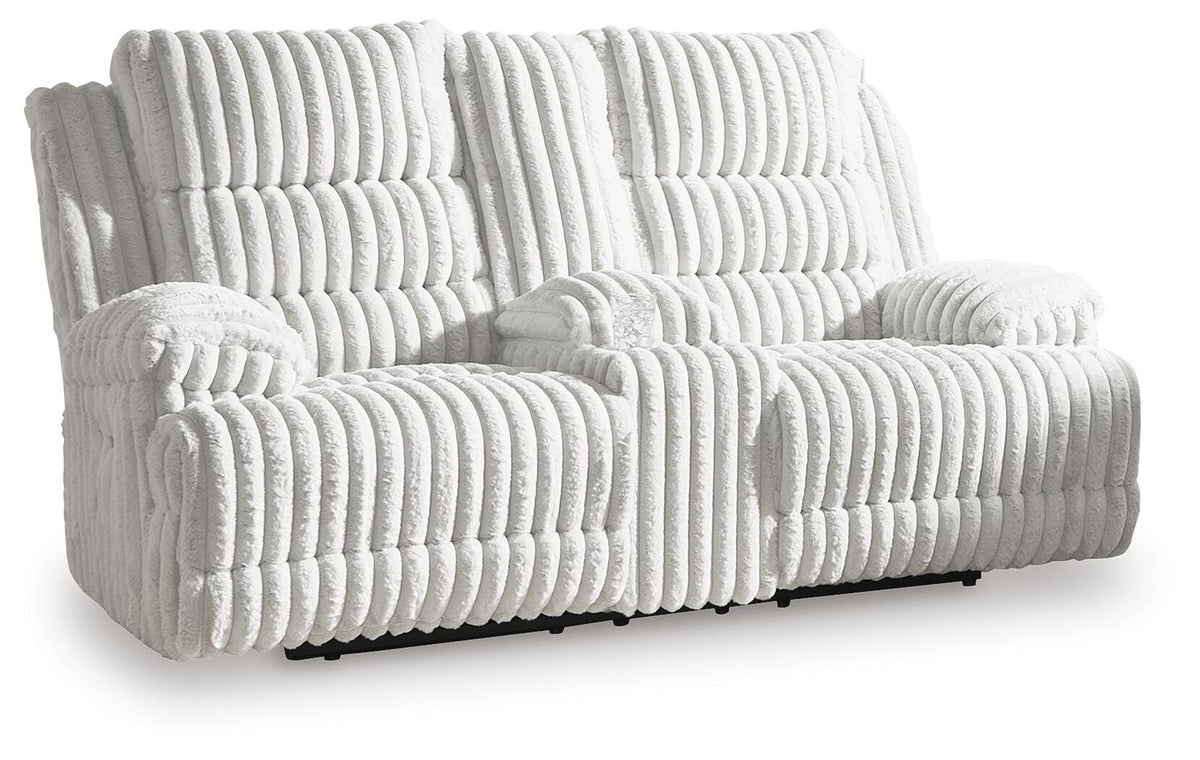 Rhines Falls DBL REC PWR Loveseat w/Console Velvet