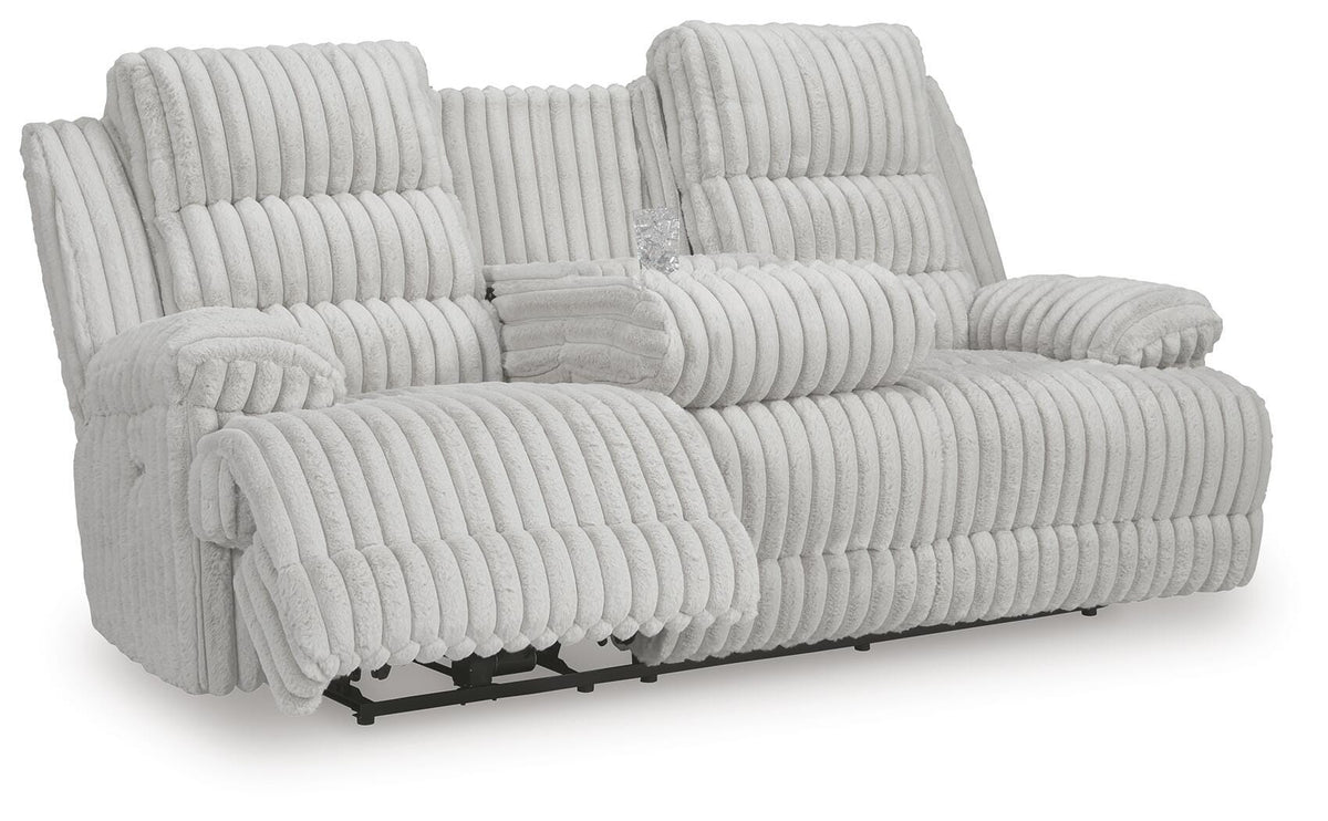 Rhines Falls REC PWR Sofa w/Drop Down Table Velvet