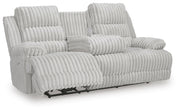 Rhines Falls REC PWR Sofa w/Drop Down Table Velvet