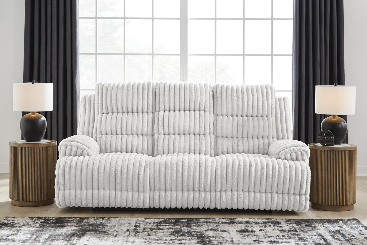 Rhines Falls REC PWR Sofa w/Drop Down Table Velvet