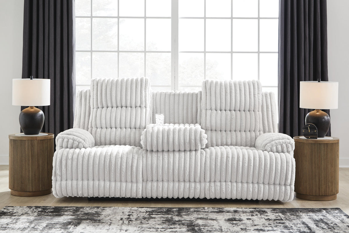 Rhines Falls REC PWR Sofa w/Drop Down Table Velvet
