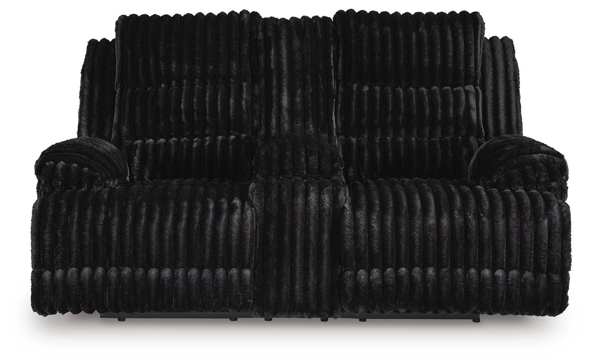 Rhines Falls DBL REC PWR Loveseat w/Console Velvet