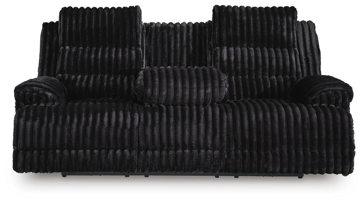 Rhines Falls REC PWR Sofa w/Drop Down Table Velvet