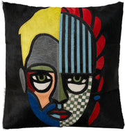 Natural Leather Hide S9016 Multicolor 20" x 20" Throw Pillows