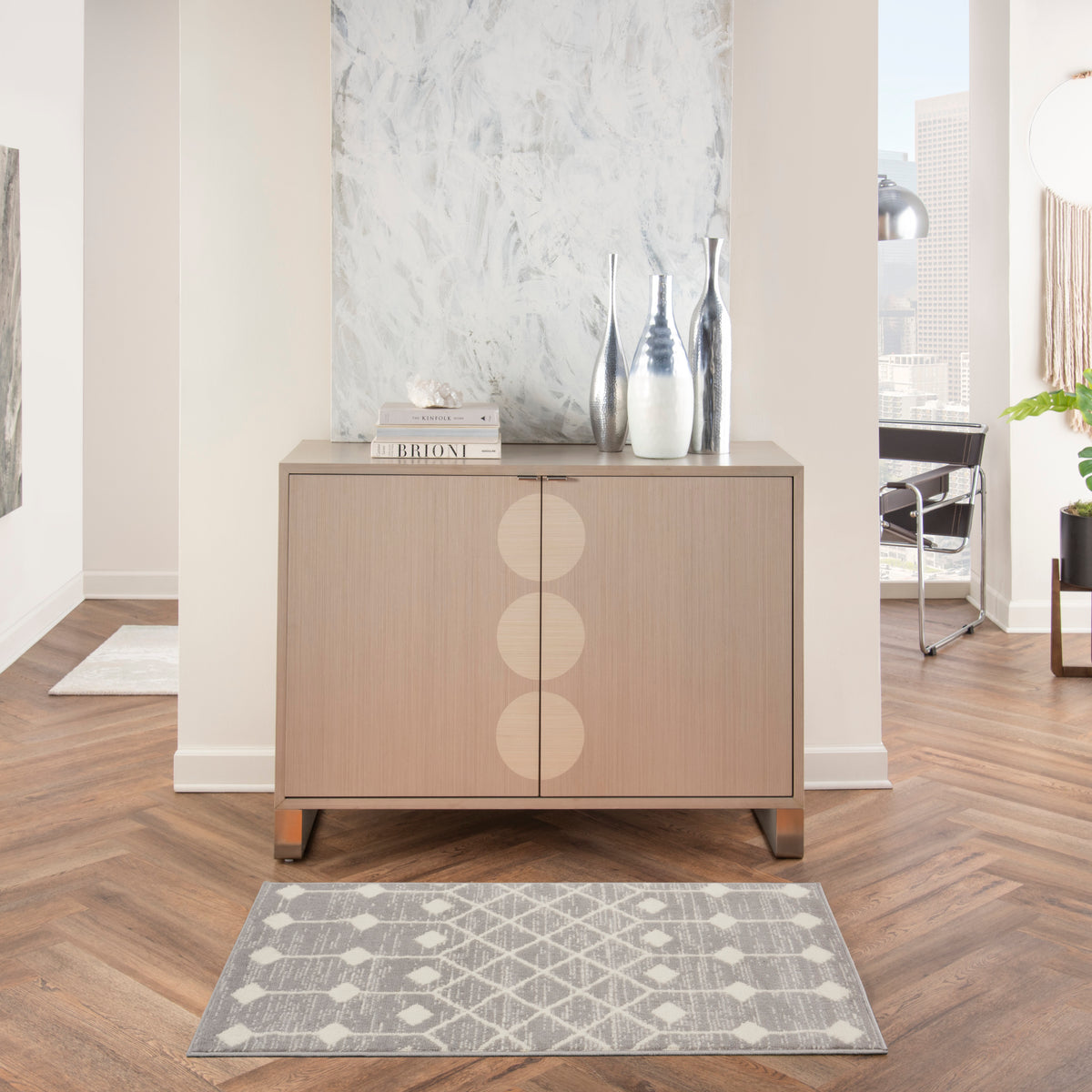 Grafix GRF37 Grey Rug - room scene