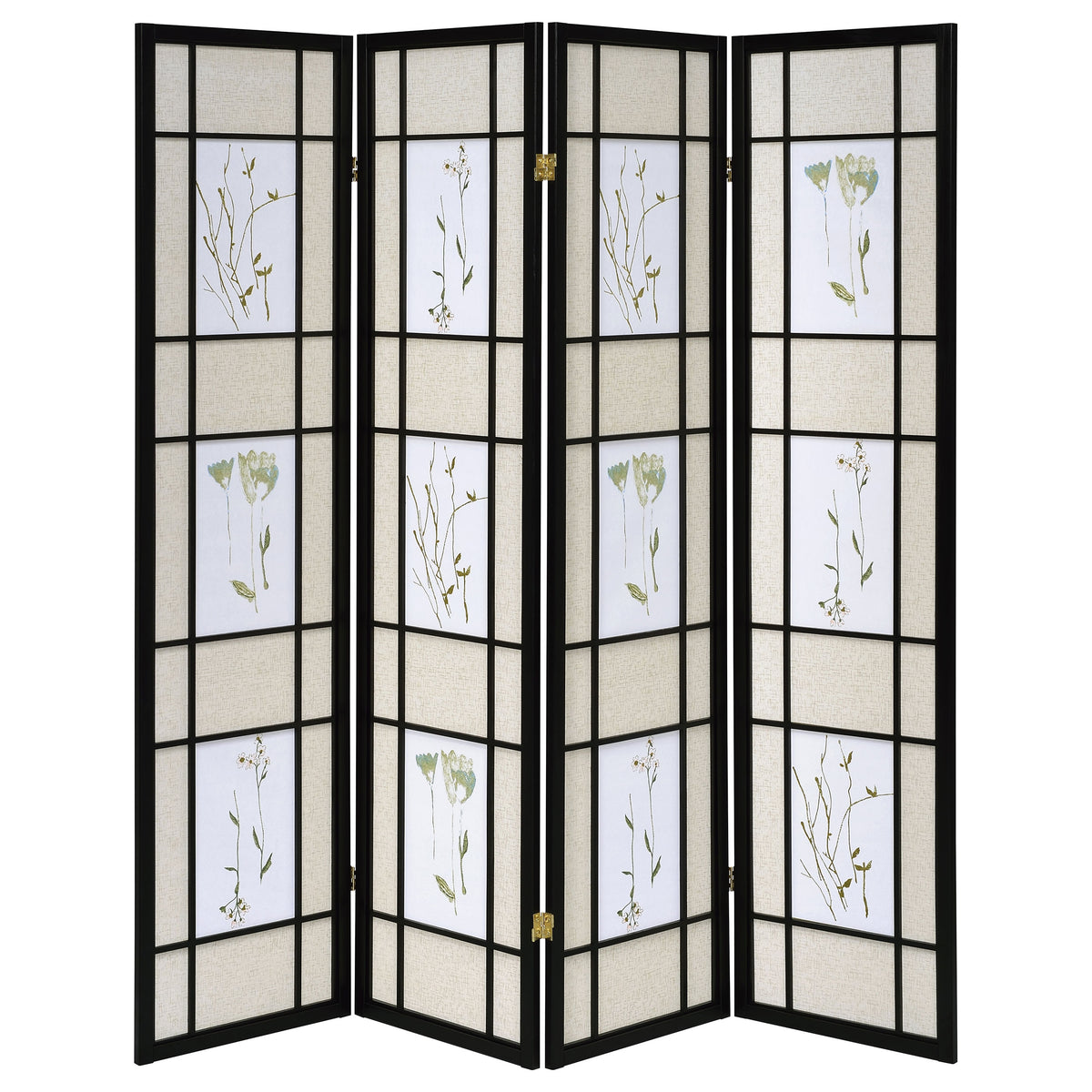 Catabella 4-Panel Room Divider Folding Shoji Screen Floral