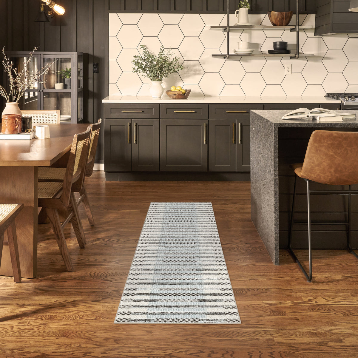 Nordic NRC15 Ivory Blue Rug - room scene