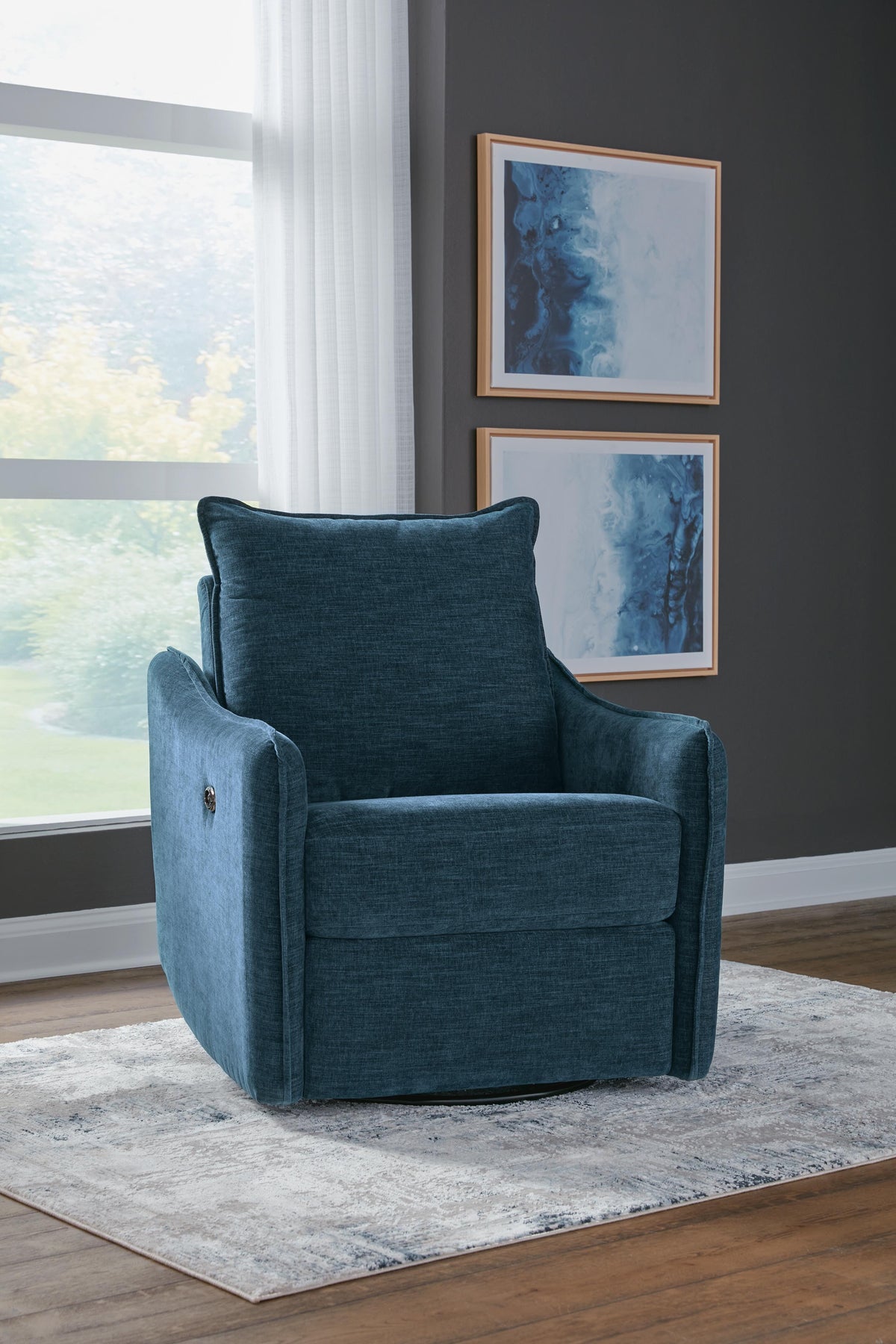 McBurg Swivel Power Recliner Microfiber