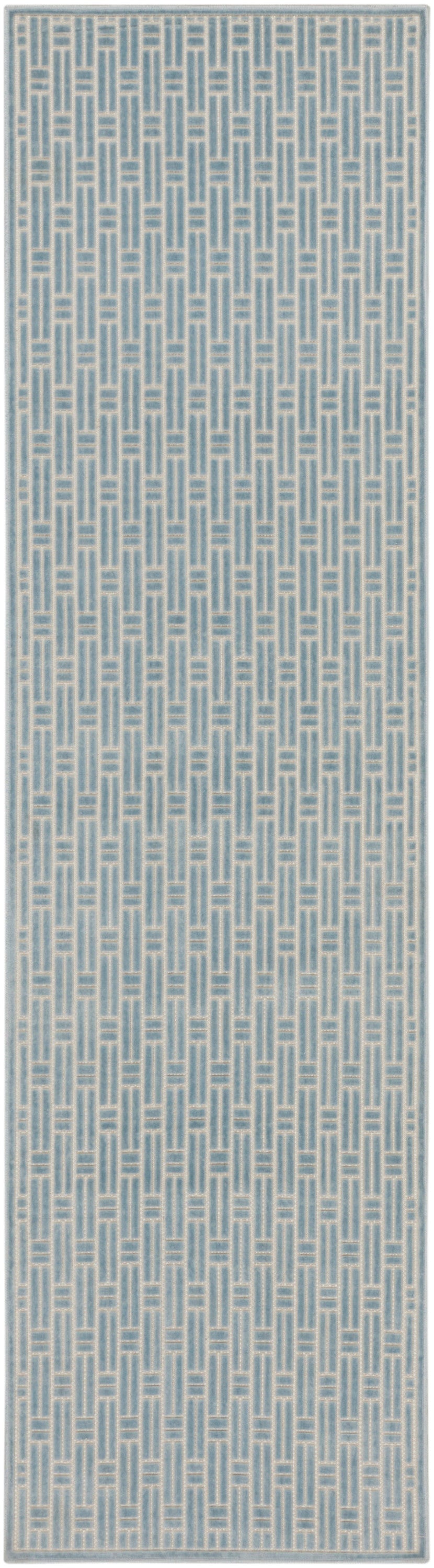 Washable Charm WCH02 Blue Ivory Rug - Runner