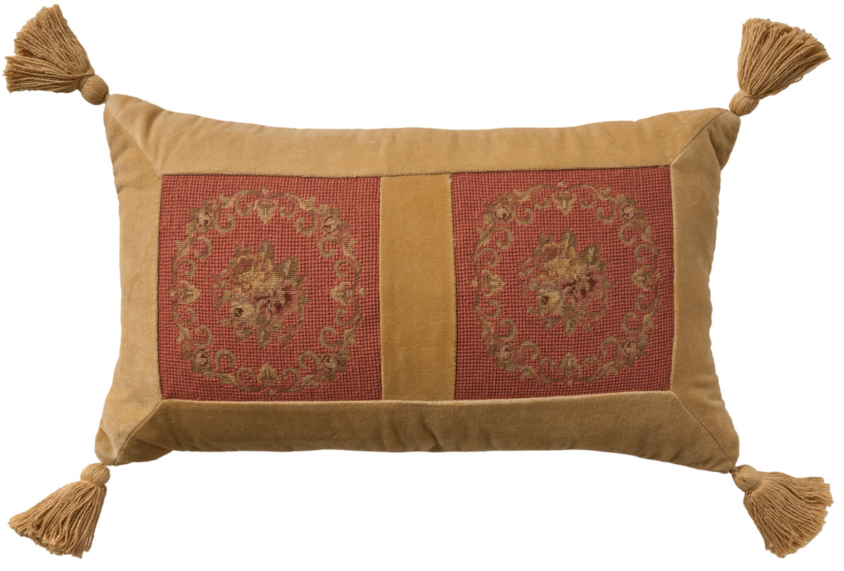 Vintage Pillow VAN11 Coral 12" x 22" Throw Pillows