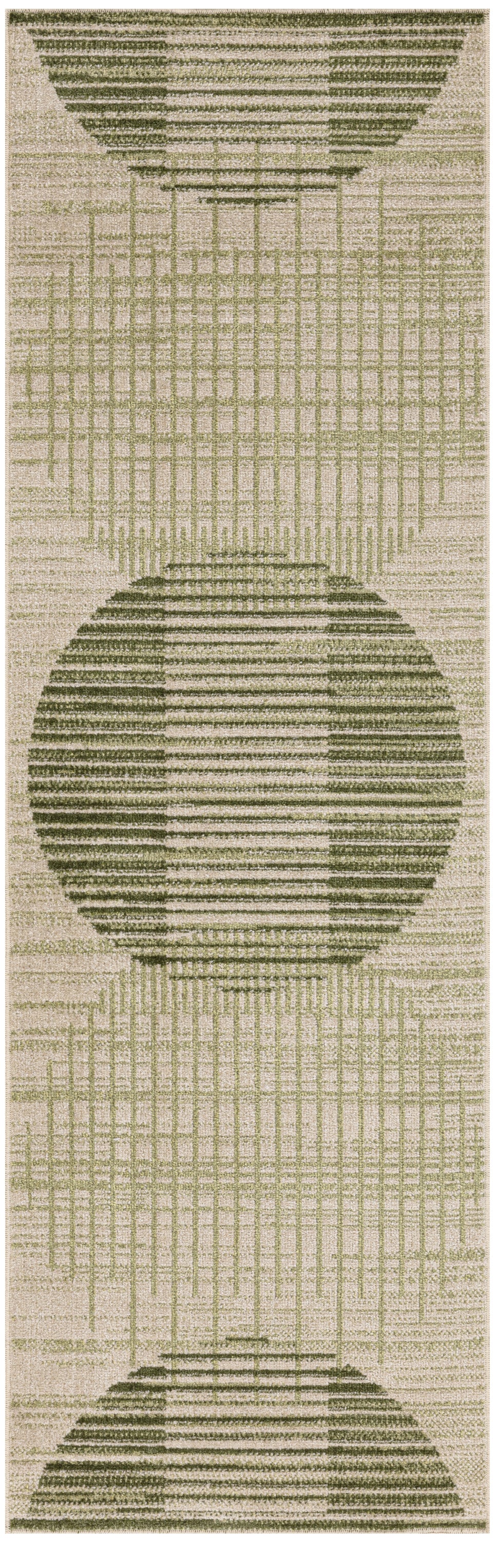 Astra Machine Washable ASW03 Ivory Olive Rug - Runner