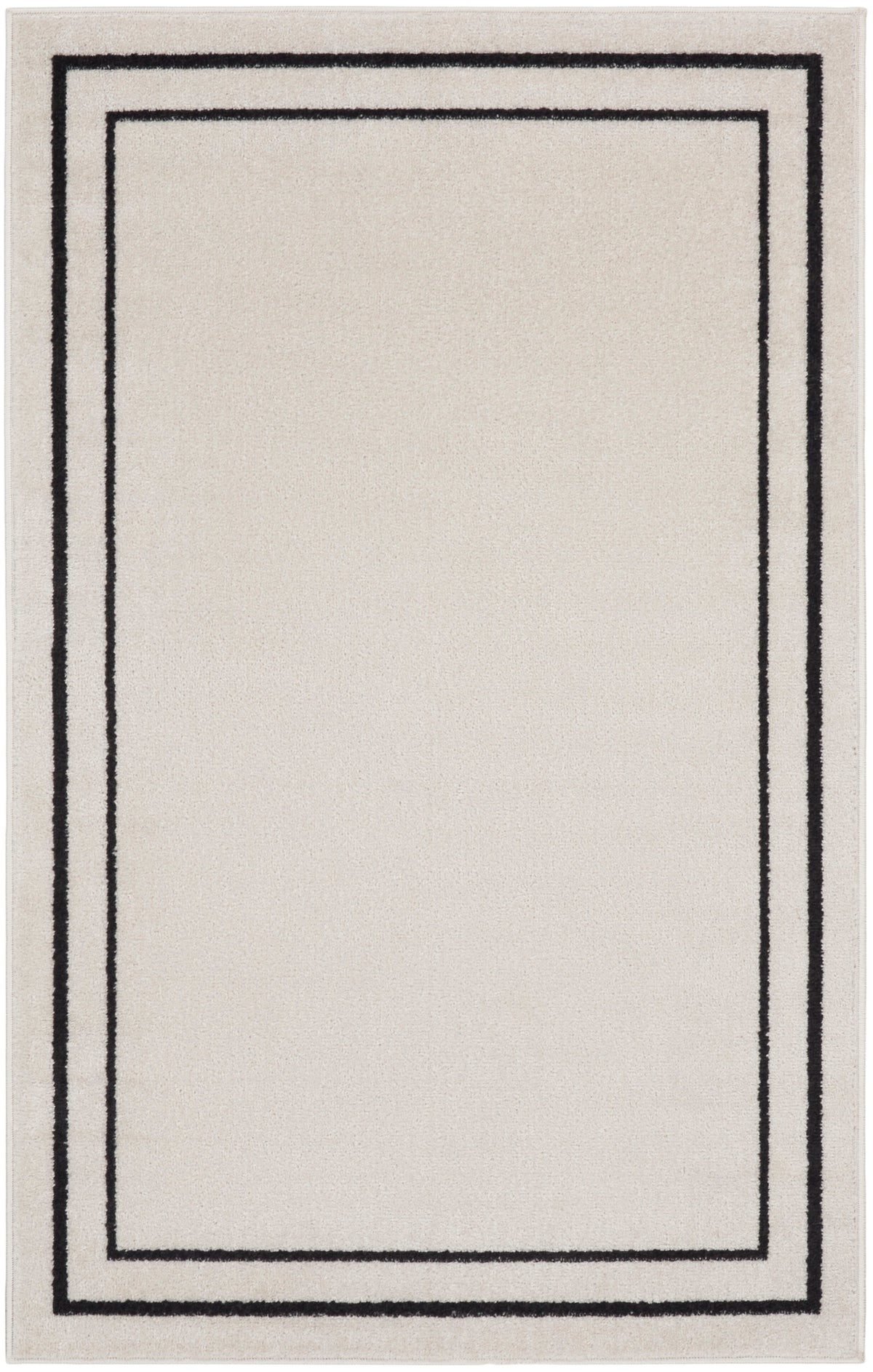 Nourison Essentials NRE02 Ivory Black Rug - Rectangle