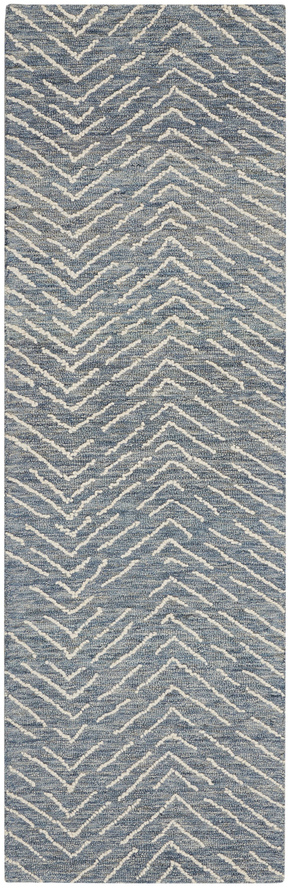 Colorado CLR02 Indigo Ivory Rug - Runner