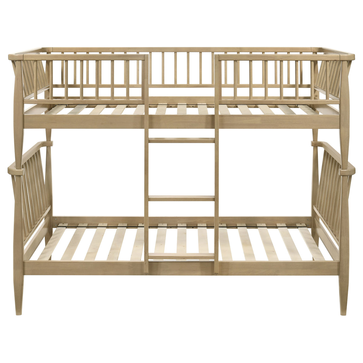 Abram Windsor Twin Over Twin Wood Bunk Bed with Ladder - Almond