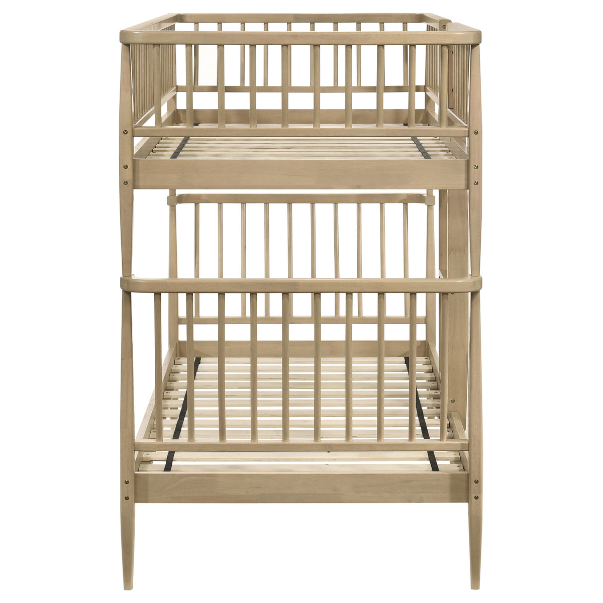Abram Windsor Twin Over Twin Wood Bunk Bed with Ladder - Almond