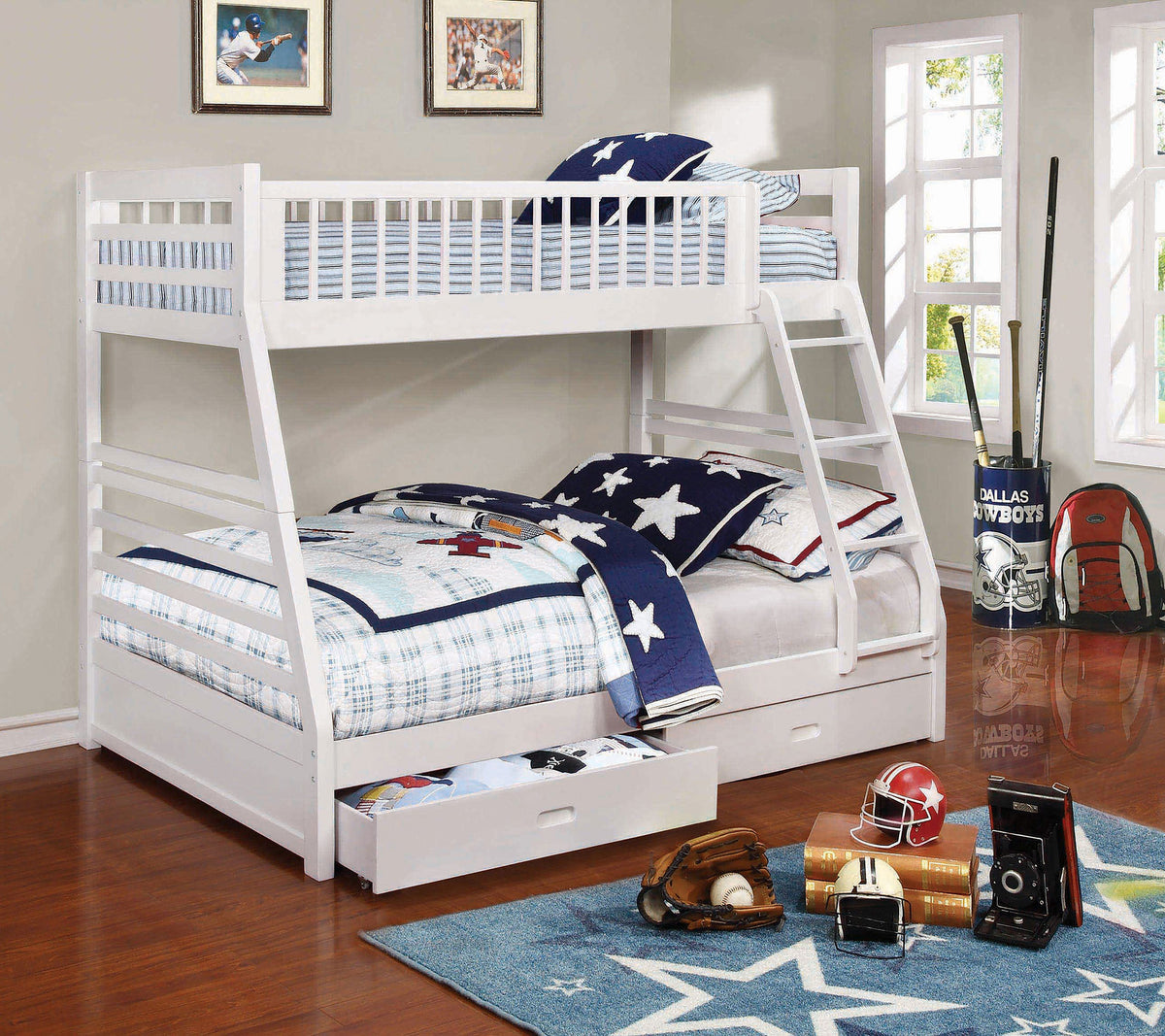 Ashton 2-drawer Wood Twin Over Full Bunk Bed - White