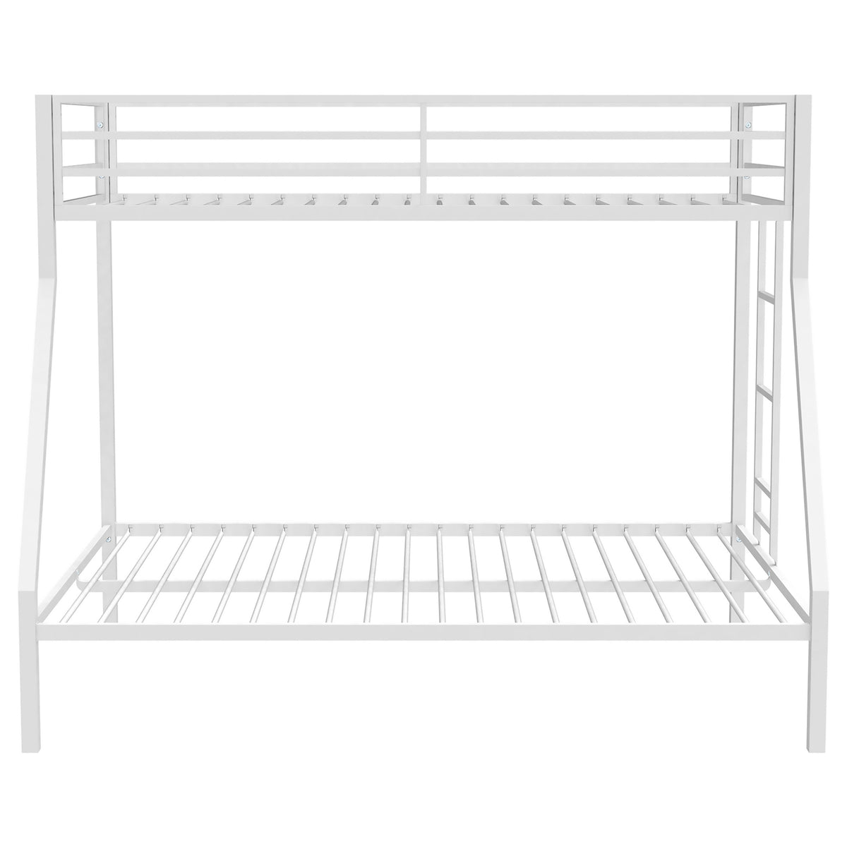 Alevera Twin-Over-Full Steel Bunk Bed with Ladder Matte - White