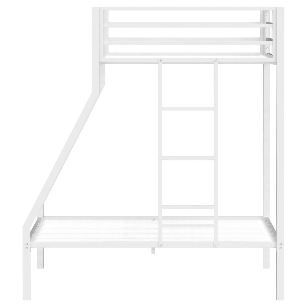 Alevera Twin-Over-Full Steel Bunk Bed with Ladder Matte - White