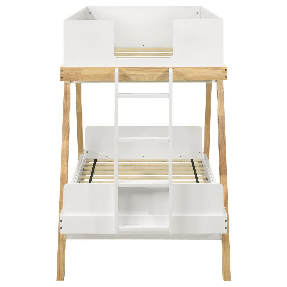 Frankie Wood Twin Over Twin Bunk Bed Natural - White