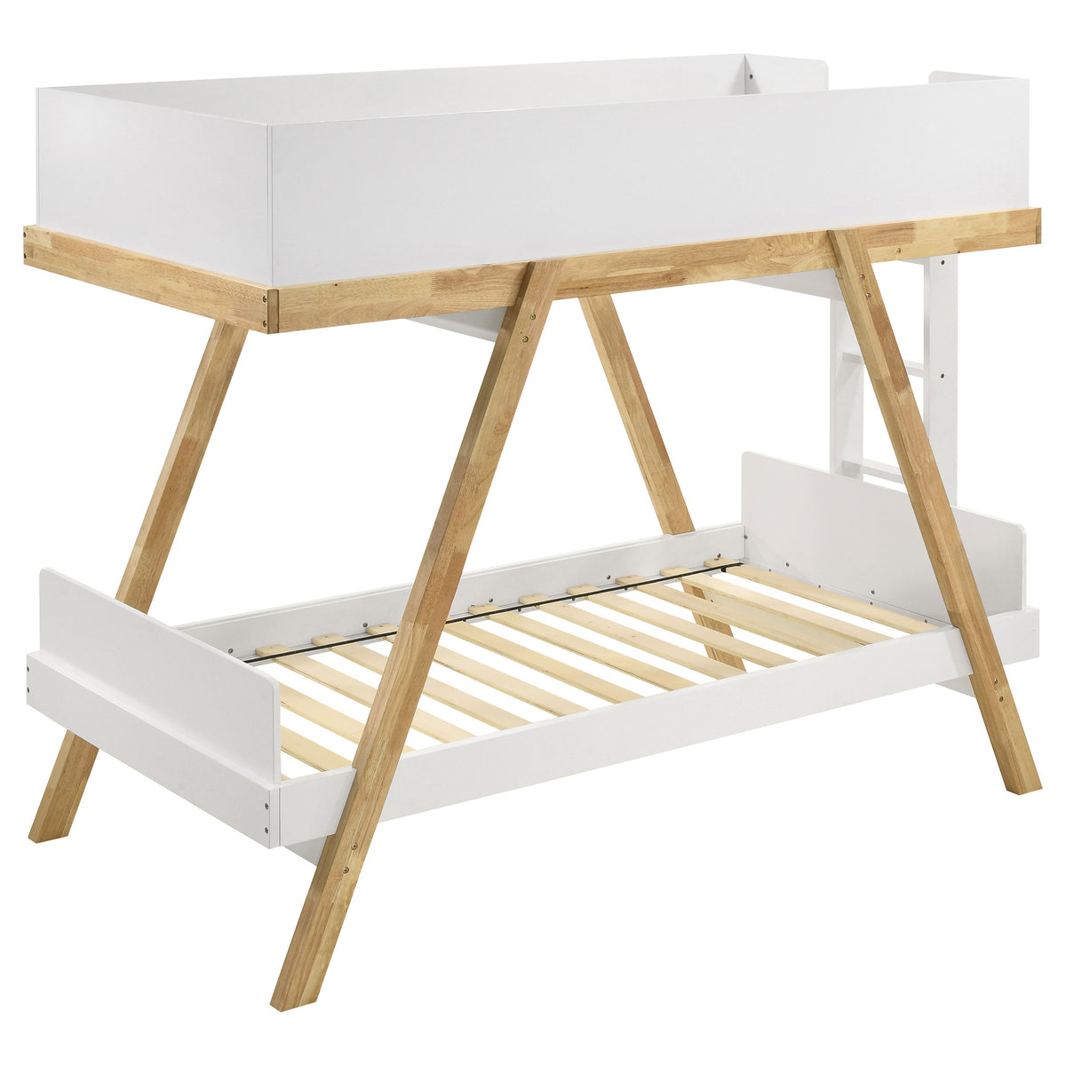 Frankie Wood Twin Over Twin Bunk Bed Natural - White