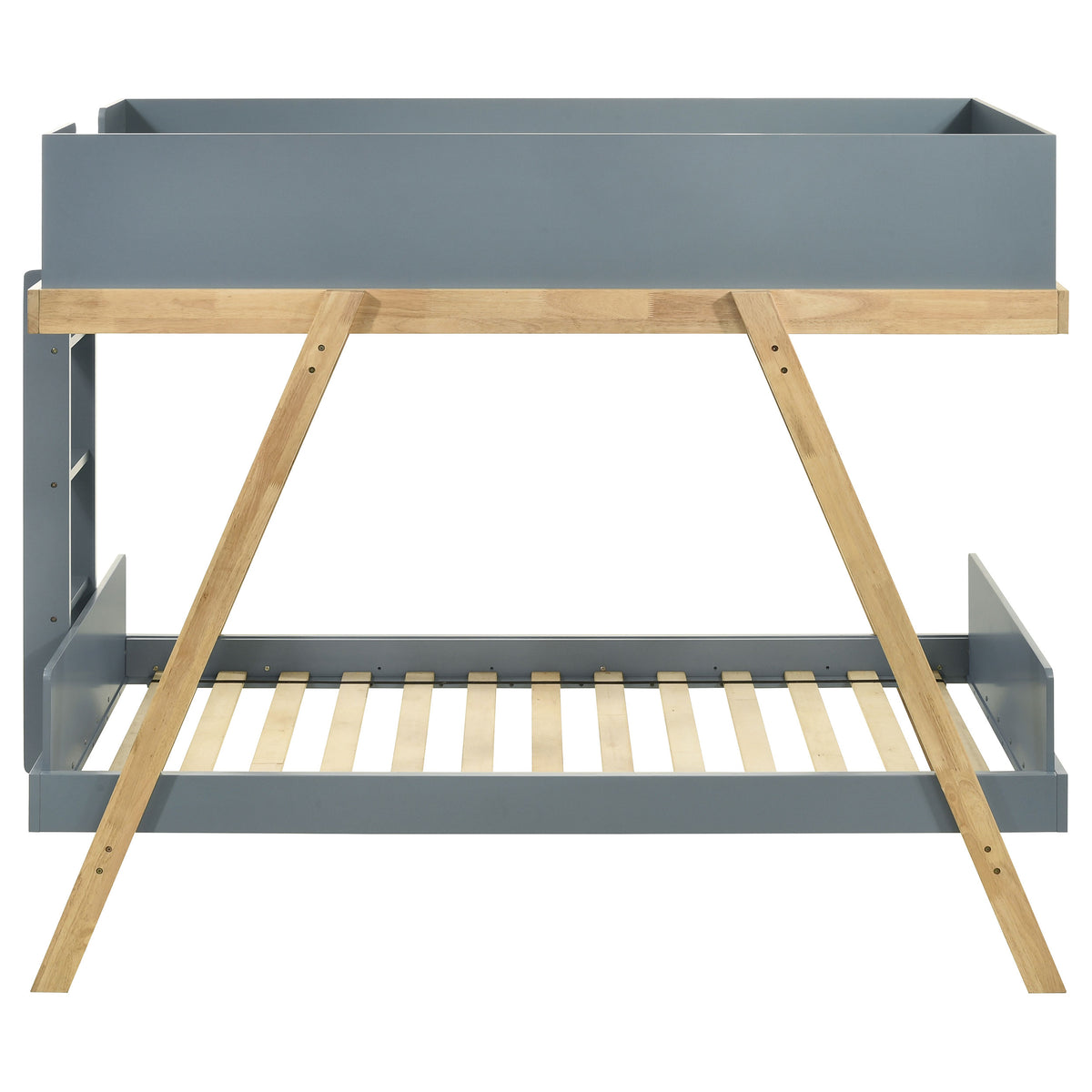 Frankie Wood Twin Over Twin Bunk Bed Natural - Van Cortlandt Blue