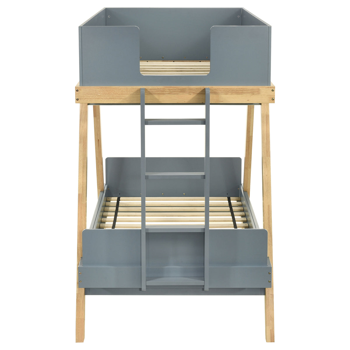 Frankie Wood Twin Over Twin Bunk Bed Natural - Van Cortlandt Blue