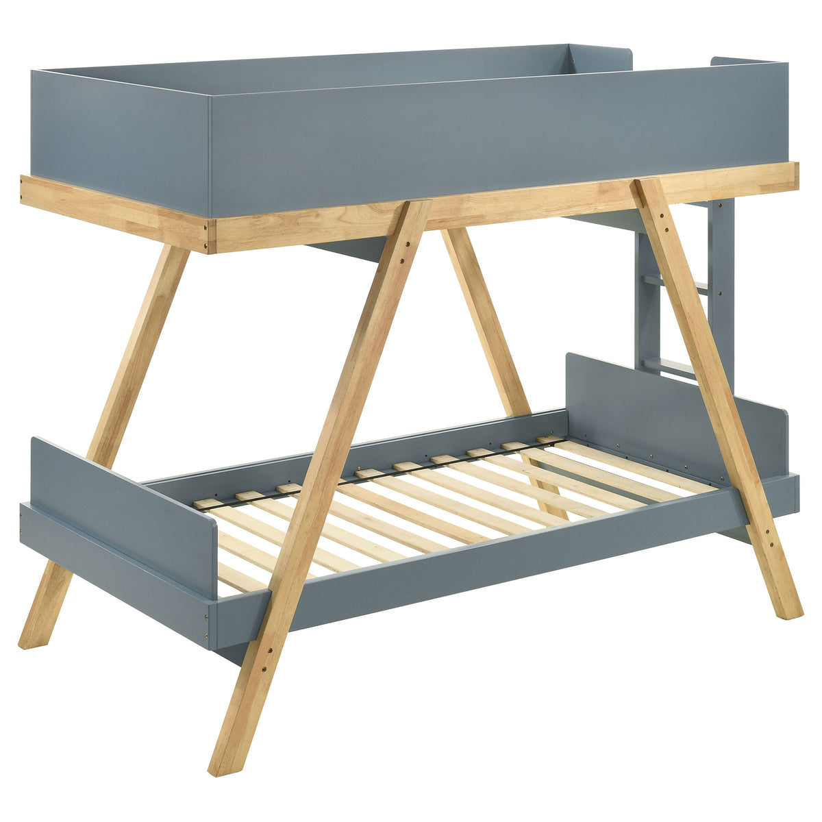 Frankie Wood Twin Over Twin Bunk Bed Natural - Van Cortlandt Blue