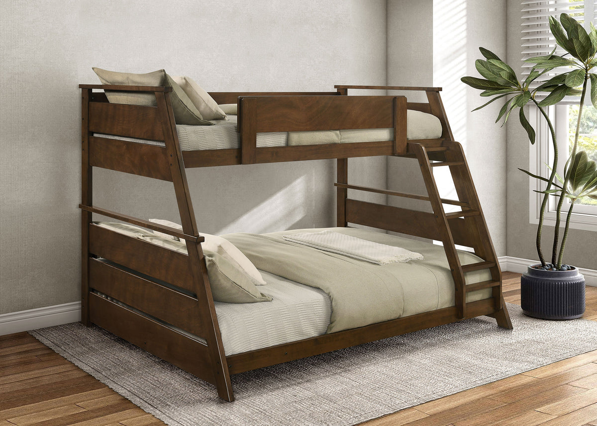 Holden Wood Veneer Twin Over Full Bunk Bed - Walnut