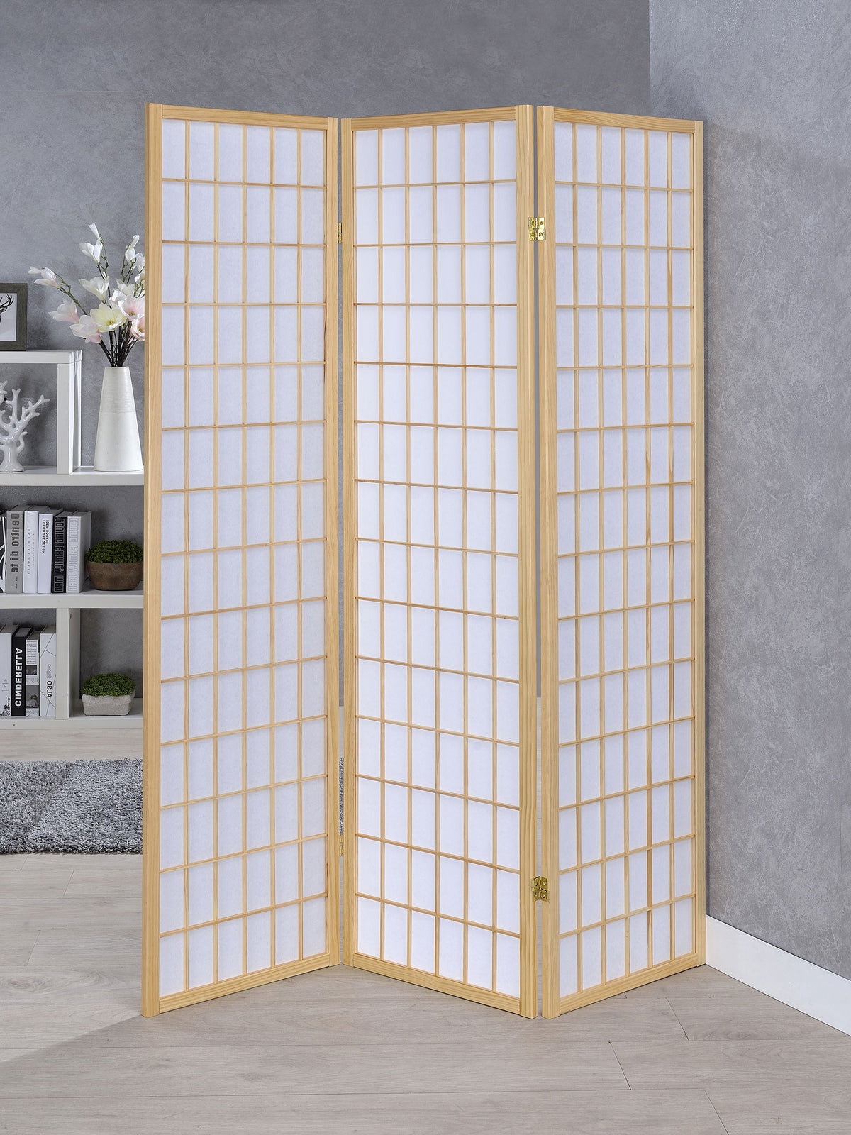 Carrie 3-Panel Room Divider Folding Shoji Screen - Natural
