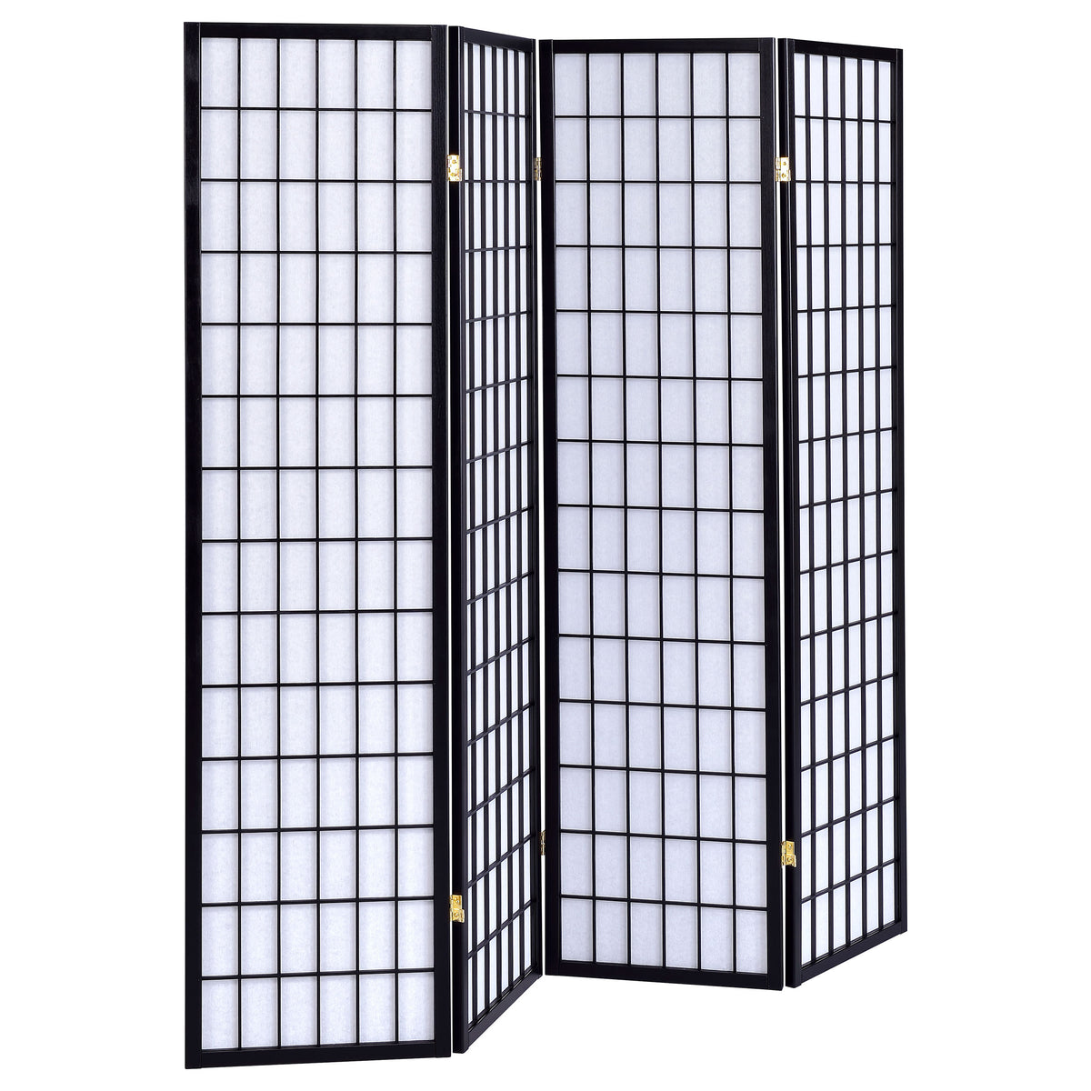Roberto 4-Panel Room Divider Folding Shoji Screen - Black