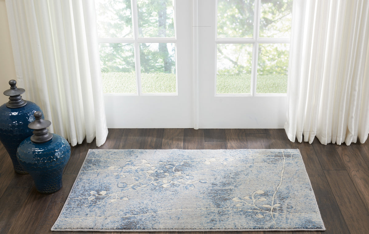 Somerset ST74 Silver Blue Rug - room scene