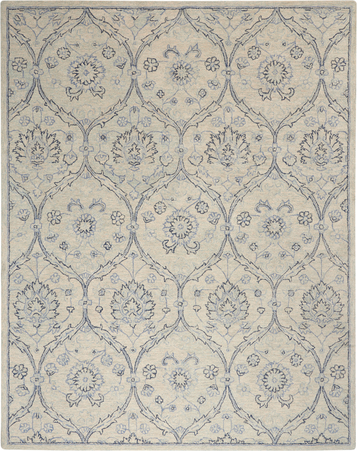 Jazmine JAZ03 Ivory Blue Rug - Rectangle