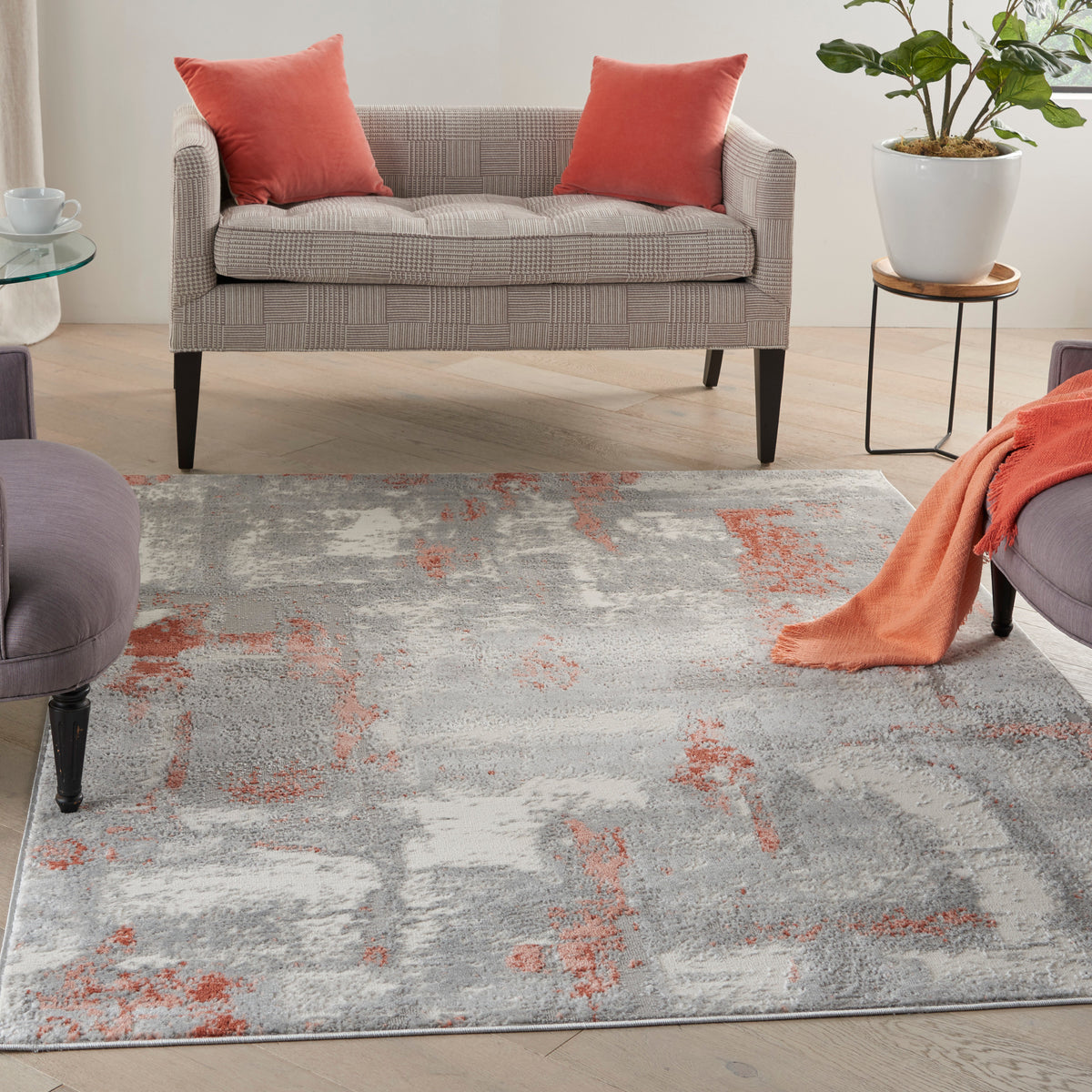Elation ETN06 Grey Brick Rug - room scene