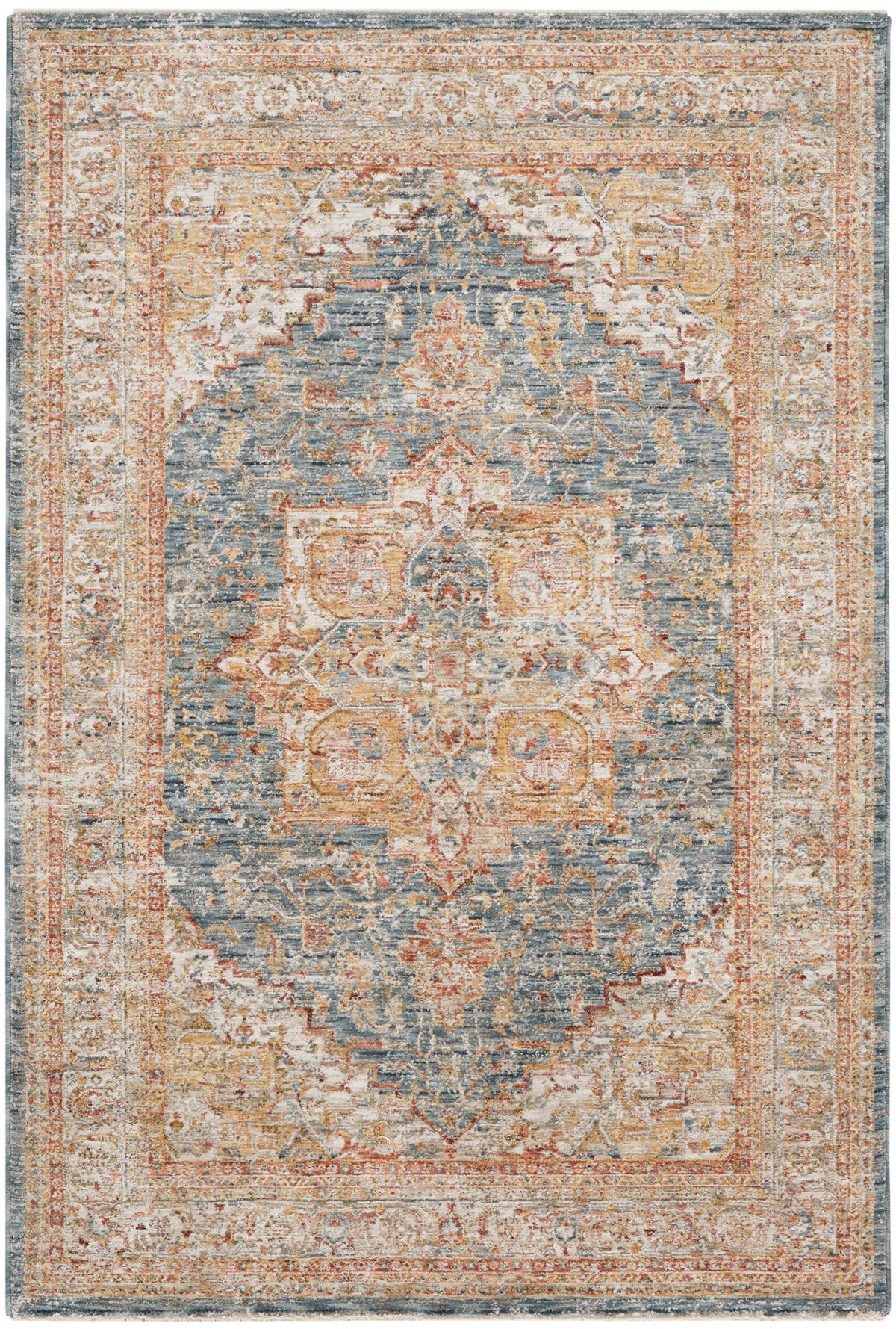 Sahar SHR06 Ivory Blue Rug - Rectangle