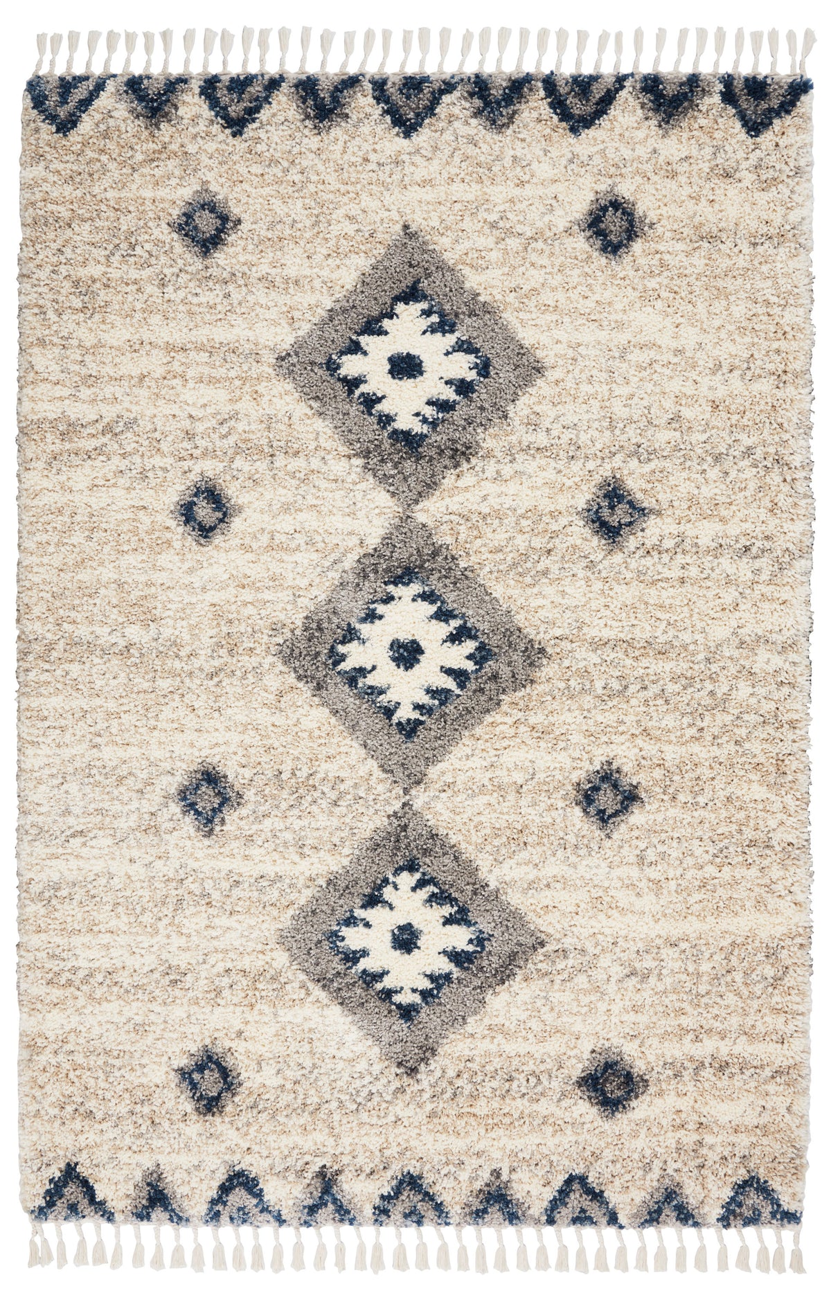 Oslo Shag OSL03 Ivory Blue Rug - Rectangle