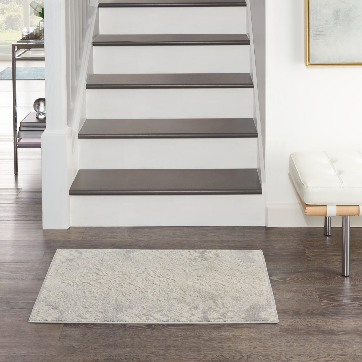 Elation ETN03 Ivory Grey Rug - room scene