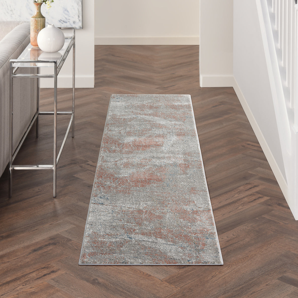 Rustic Textures RUS15 Light Grey Rust Rug - room scene