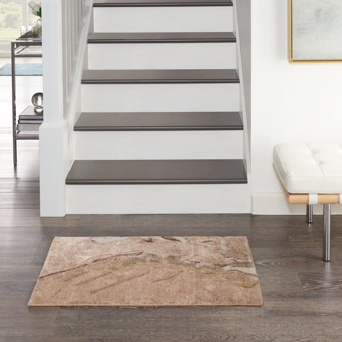 Silk Shadows SHA24 Beige Silver Rug - room scene