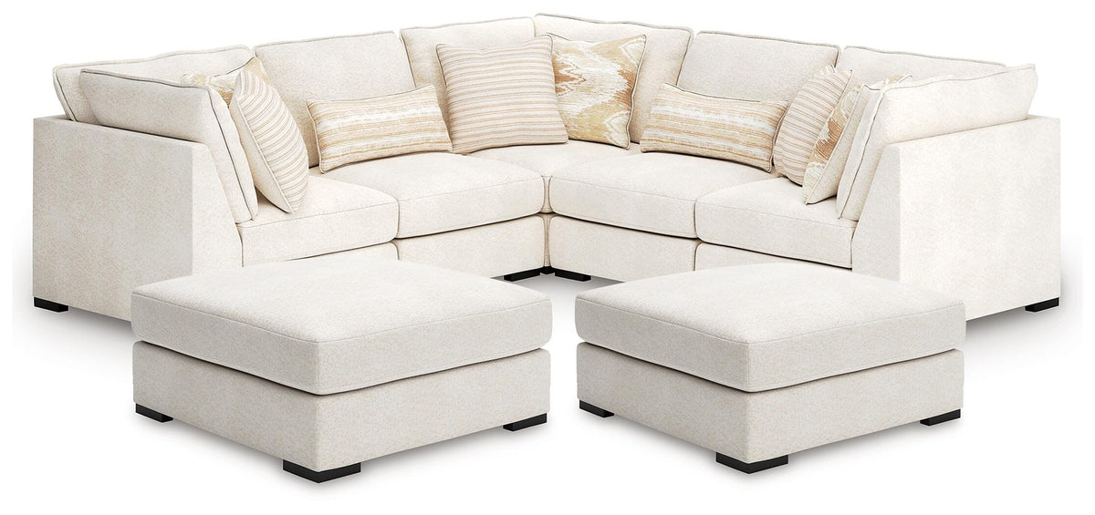 Donelson Creek 5-Piece Sectional and 2 Oversized Ottomans