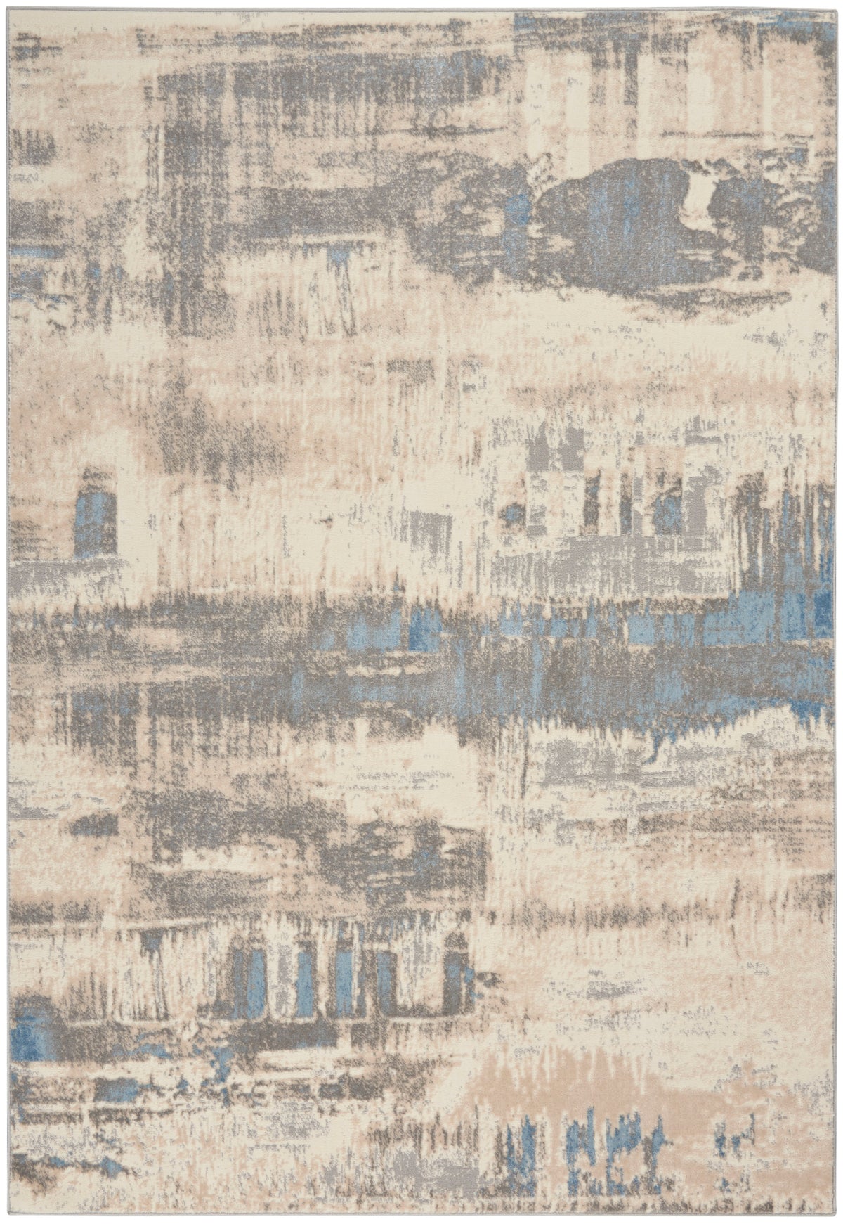 Solace SLA07 Ivory Grey Blue Rug - Rectangle