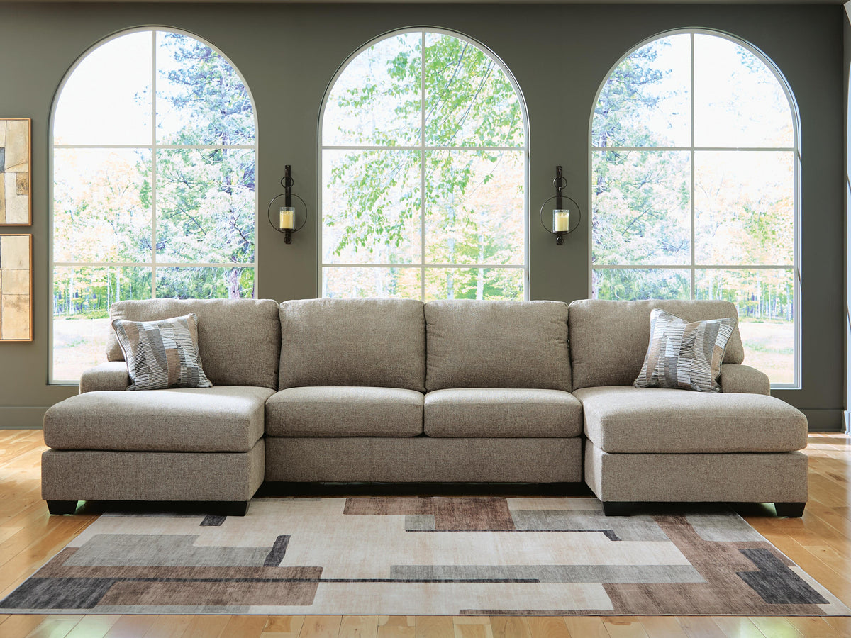 Newellen 3-Piece Sectional with Double Chaise Chenille