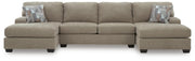 Newellen 3-Piece Sleeper Sectional with Double Chaise Chenille