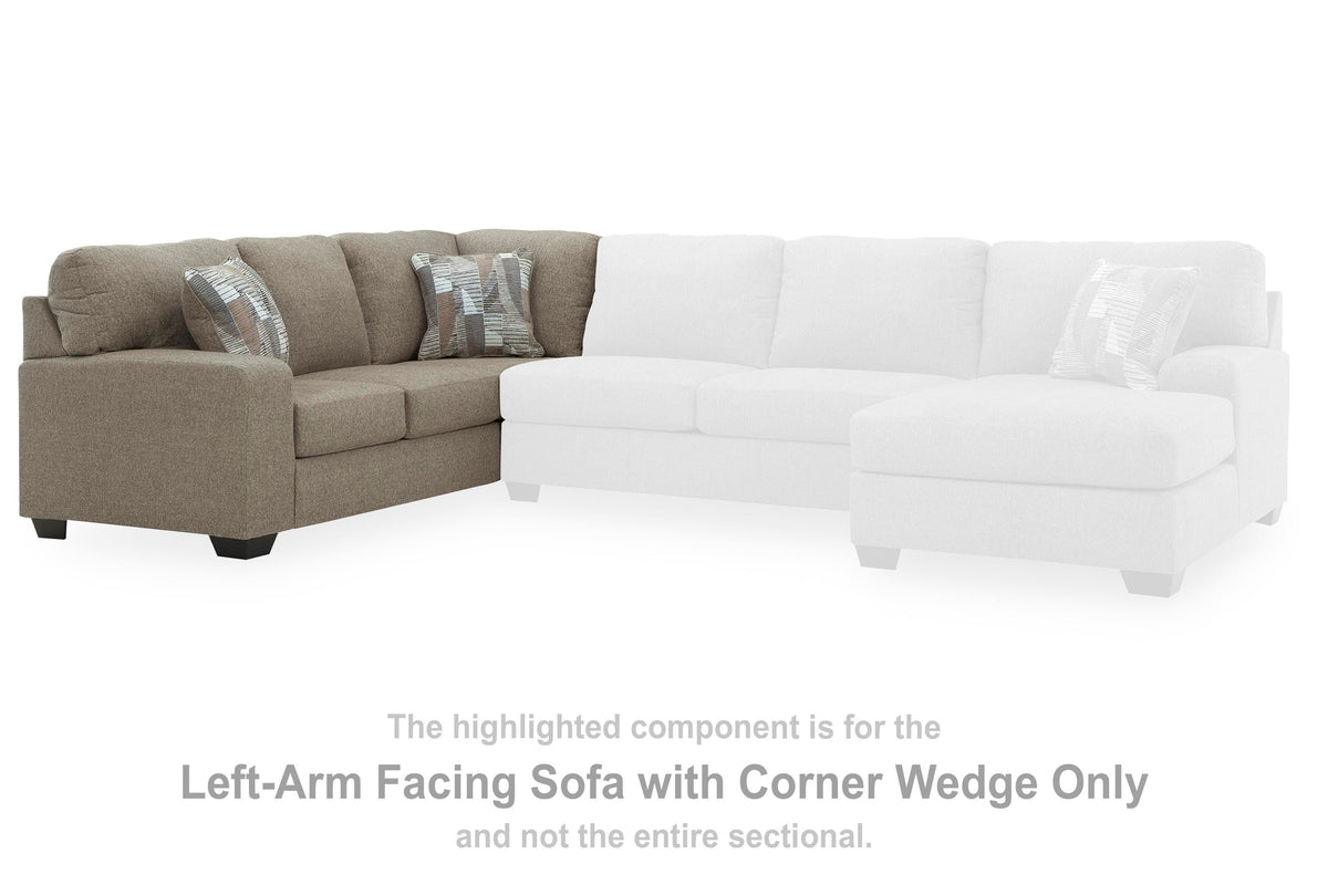 Newellen LAF Sofa w/Corner Wedge Chenille